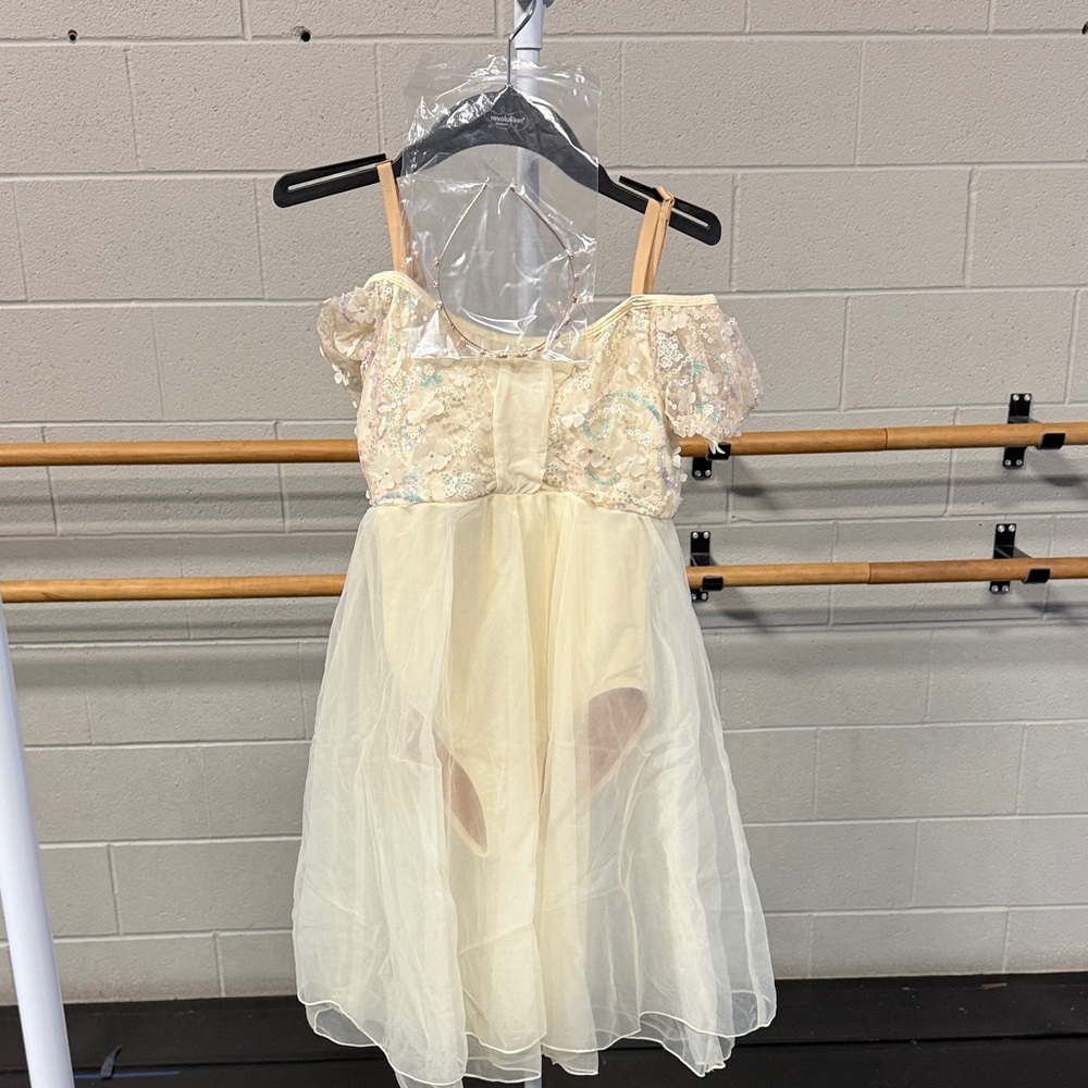 Revolution Cream and Gold Off-Shoulder Dress
